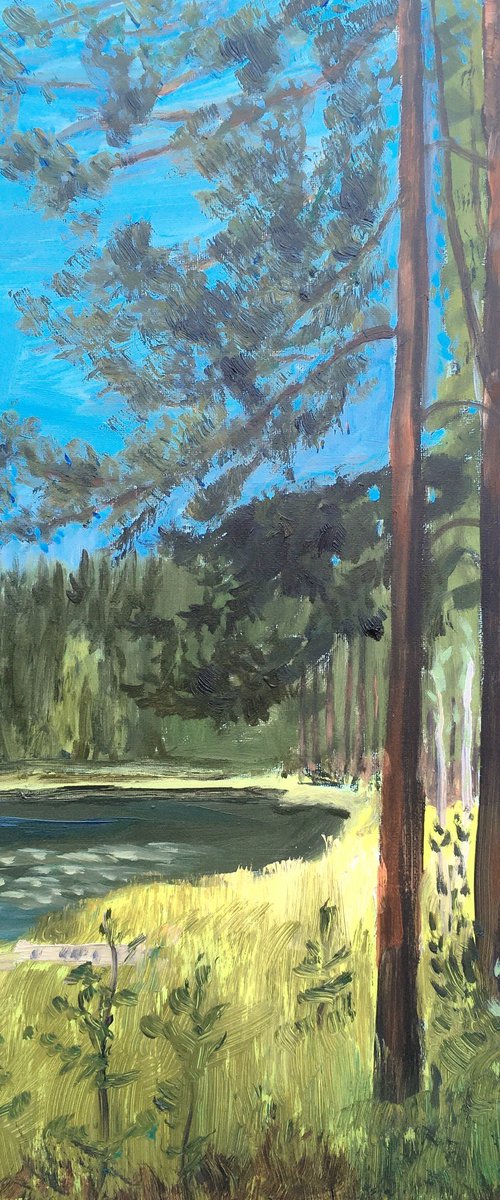 Pastor's lake trees 5 by Elena Sokolova