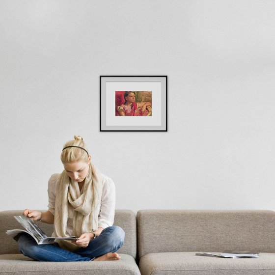 Girl with red scarf