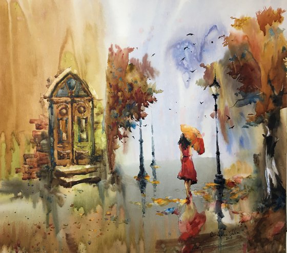 Sold Watercolor “Queen of Autumn”