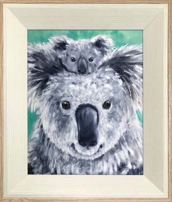 Koala mum with baby joey