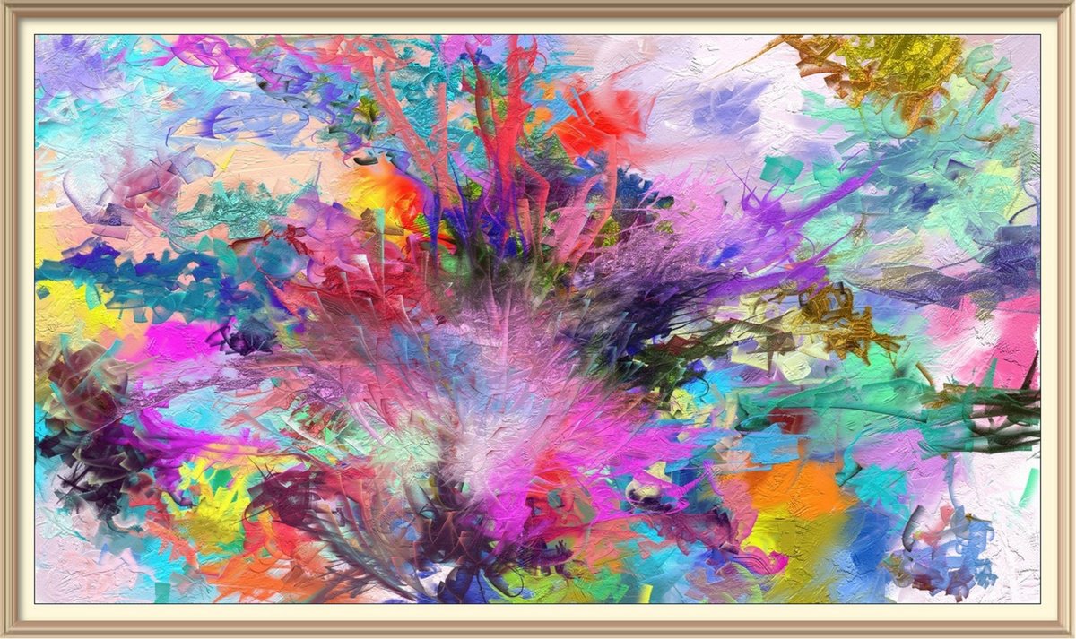 Organic Abstract Print By Galina Victoria, 48 X 27, Into Glory, Original Artwork