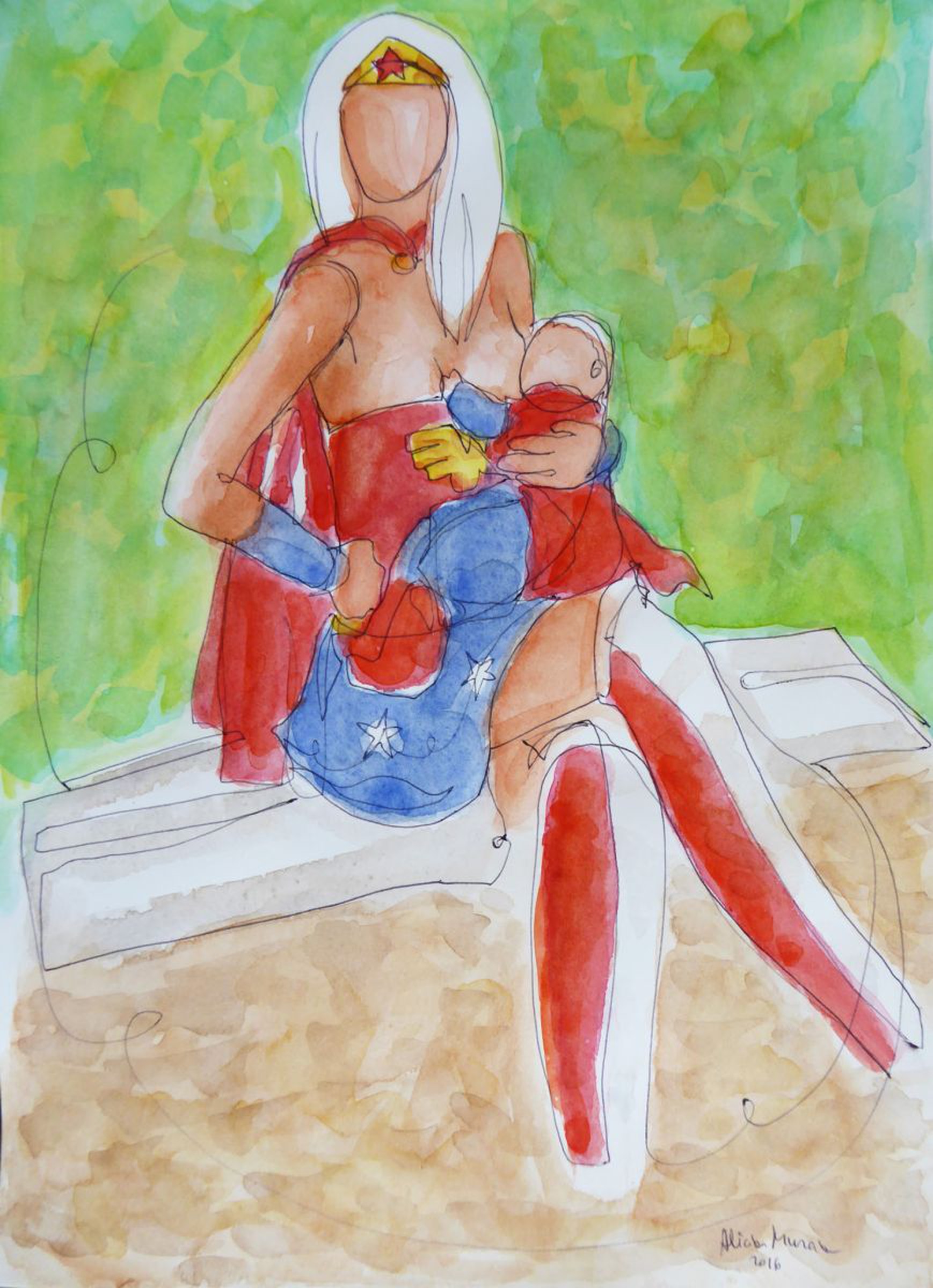 1 Line Wonder Woman By Art As You Go Artfinder