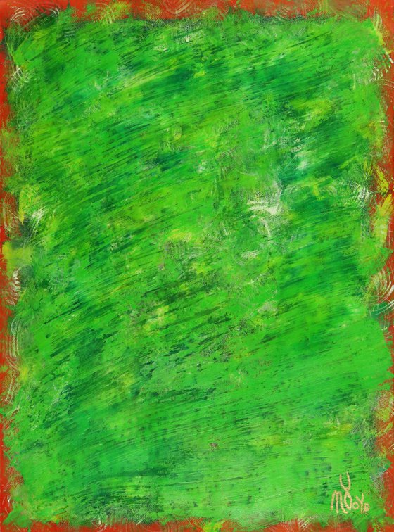 A Green Oasis | Abstract on paper