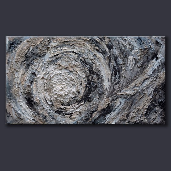 Black, grey and white textured abstraction Mini galaxy