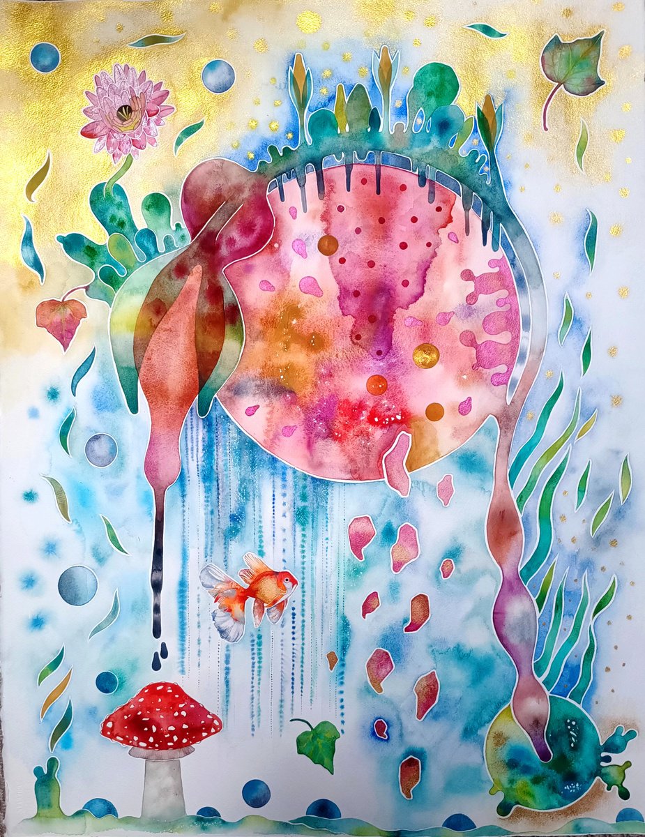 Organic Watercolour , Frammenti Rosa By Ilaria Finetti, 26 X 34, Artwork For Sale On Artfinder