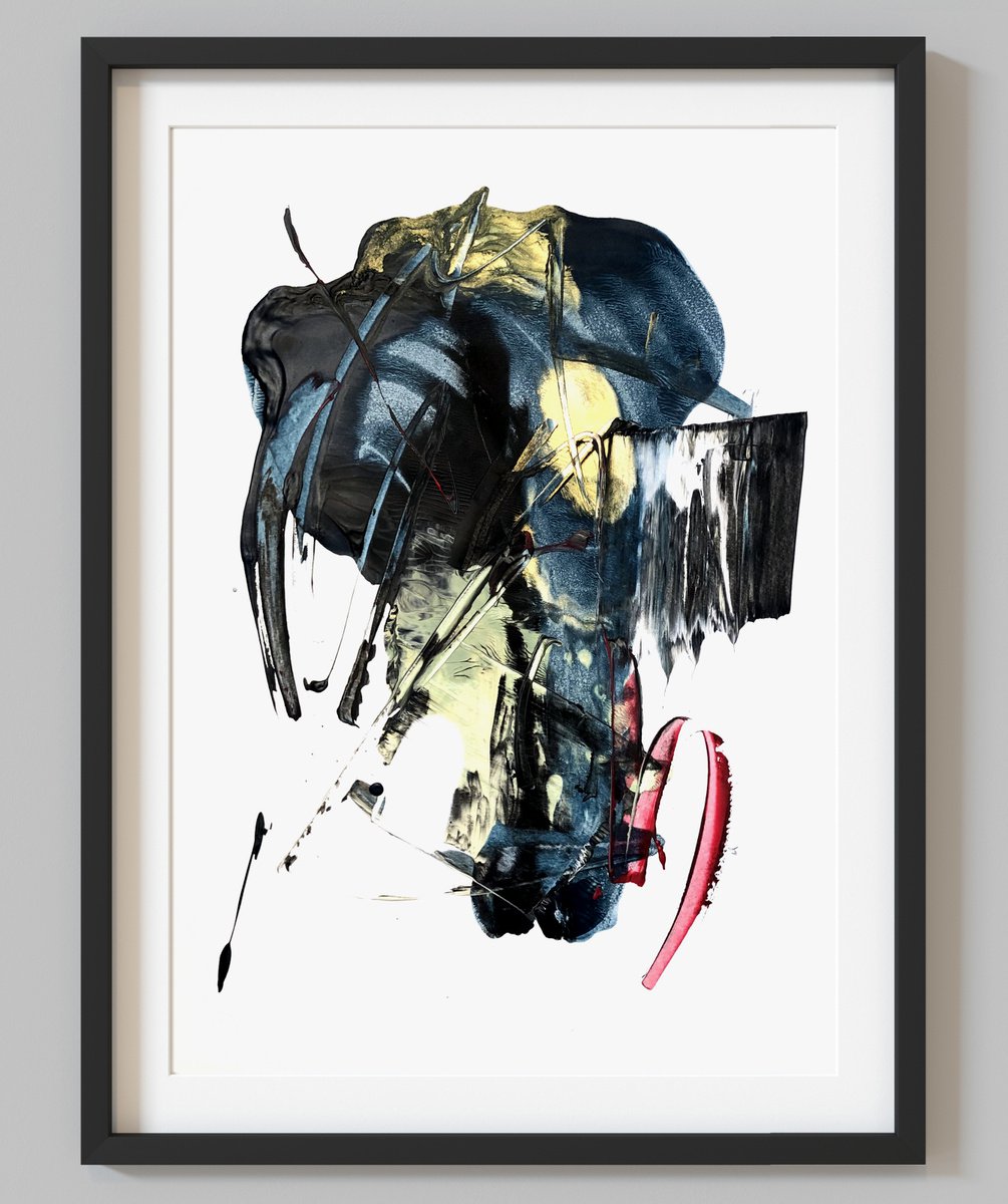 Abstract Acrylic Painting By Evgenia Makarova, 17 X 23, Abstract Composition N 93, Original Artwork