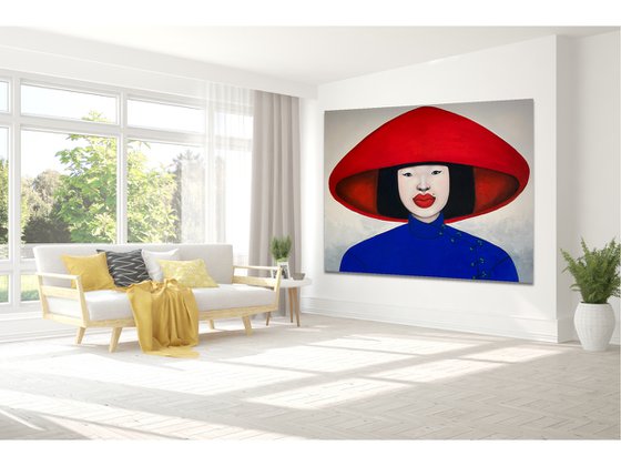 Lady in red hat