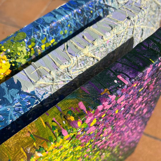 Lavender Dreams of Tuscany - triptych
