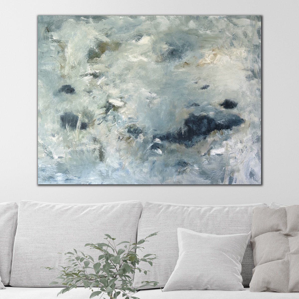 Expressive Abstract Acrylic Painting By Kylie Sams, 40 X 30", Contemplation, Original Artwork