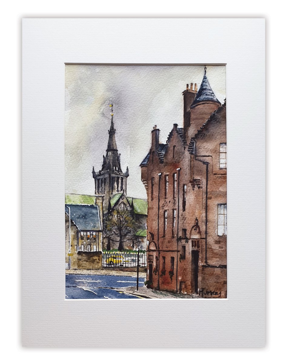 Glasgow Cathedral Scottish Cityscape Watercolour by Stephen Murray