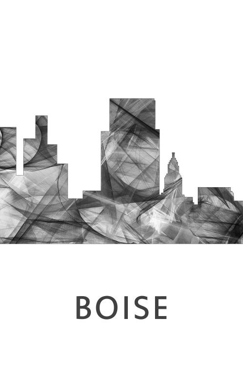 Boise Idaho Skyline WB BW by Marlene Watson