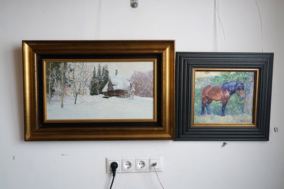 Teremok bathhouse in Abramtsevo in winter
