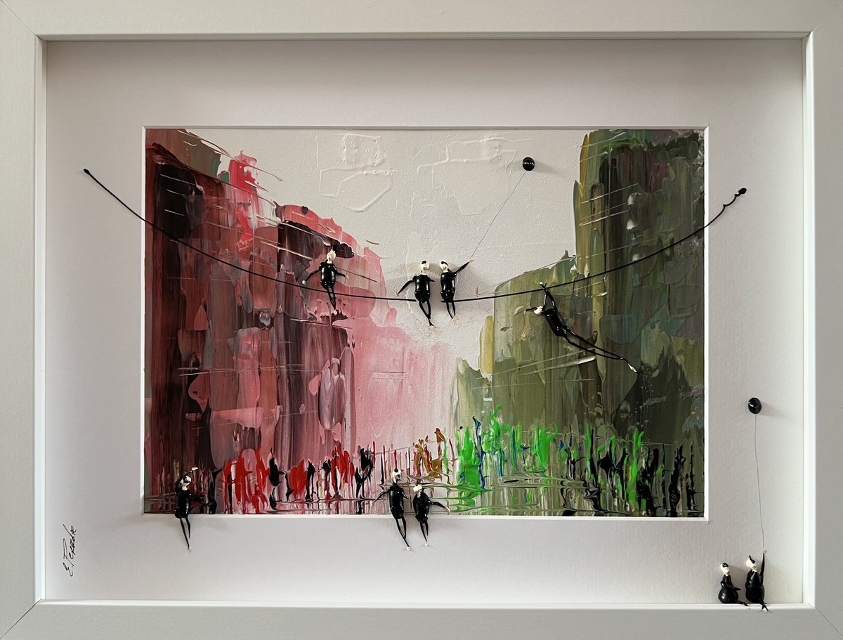 Abstract Portrait Acrylic Painting By Eka Peradze, 17 X 13, Freedom City Eka Peradze, Original Artwork