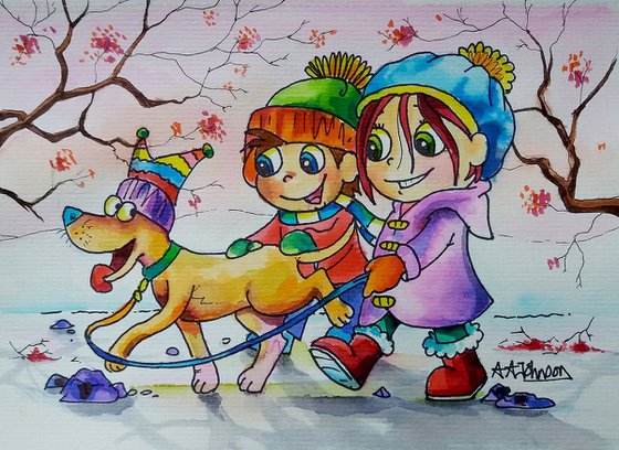 Illustration - 'Walking in a winter wonderland!'