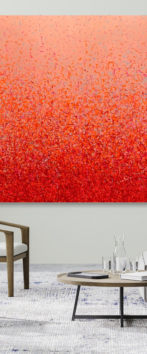 Neon Garden Two- 170 x 170cm acrylic on canvas by George Hall