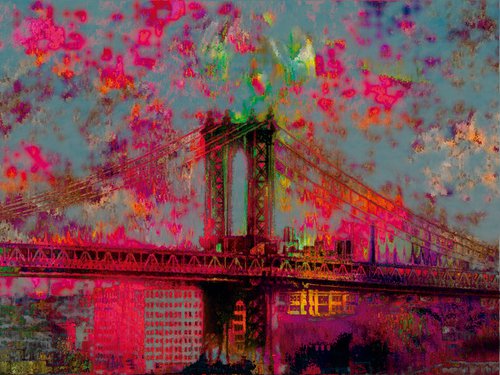 Psicodelia, Manhattan Bridge/XL large original artwork by Javier Diaz
