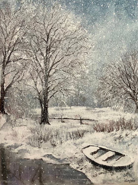 Winters frozen landscape
