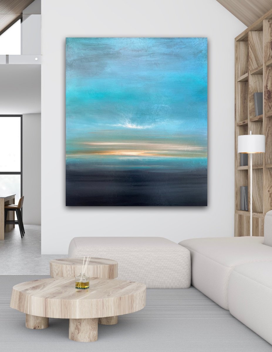 Expressive Landscape Oil Painting By Suzanne Williams, 39 X 47", Cyrus, Original Artwork