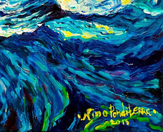 Whale - original impressionistic oil painting