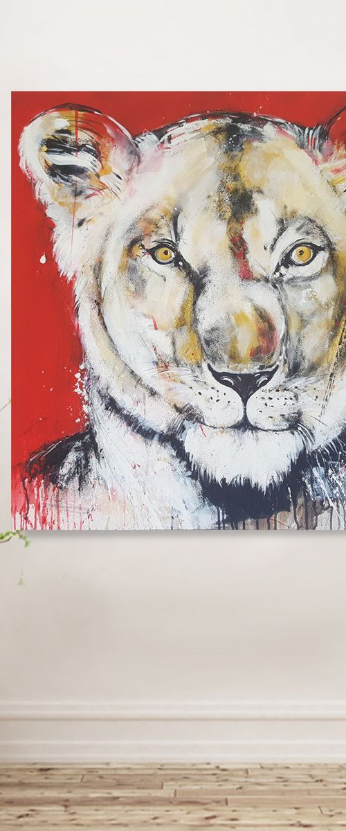 Big Cat #4 - Lioness - Series One of the big five by Stefanie Rogge