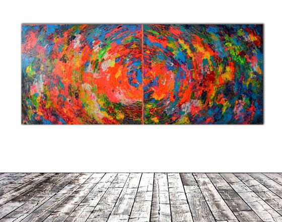 RESERVED!!! Gypsy Rounded Skirt - 240x100 cm - XXXL Large Modern Abstract Big Painting - Ready to Hang, Office, Hotel and Restaurant Wall Decoration