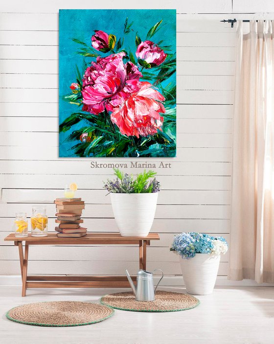 SPRING MELODY - Bouquet. Peonies. May. Pink. Special. Lush. Alluring. Charm of nature.