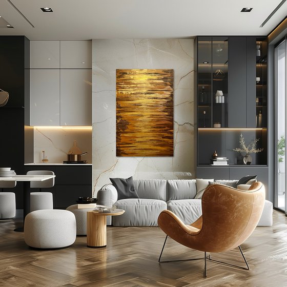 Golden Fire 90x60x2 cm