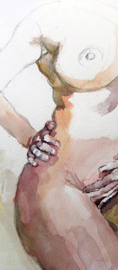 study of nude woman by Goran Žigolić Watercolors