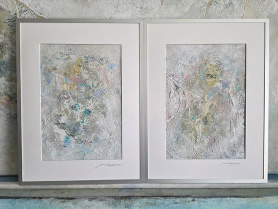 White Little Story XVI Diptych