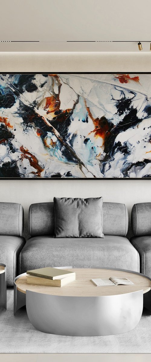 Latitude 240cm x 100cm Textured Abstract Art by Franko