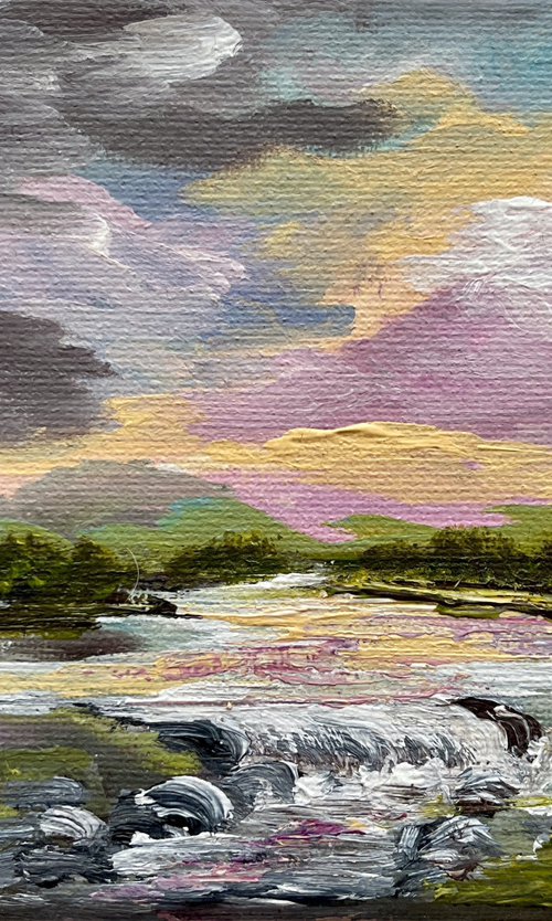 The River on a Mini Canvas by Marja Brown