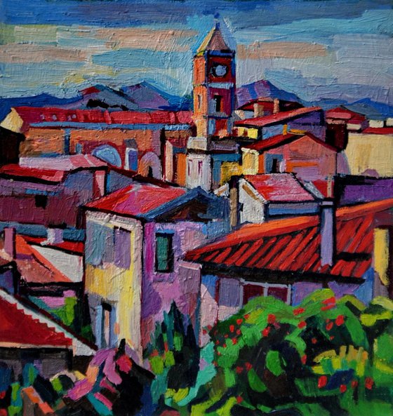 Old roofs / 24.5 x 23 cm