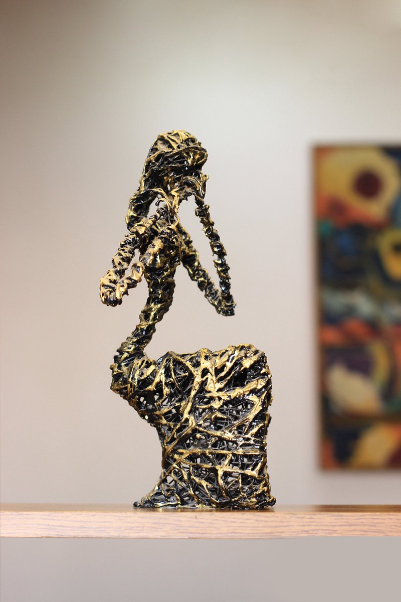 Abstract Portrait Sculpture By Karen Axikyan, 7 X 11", Pacification, Original Artwork