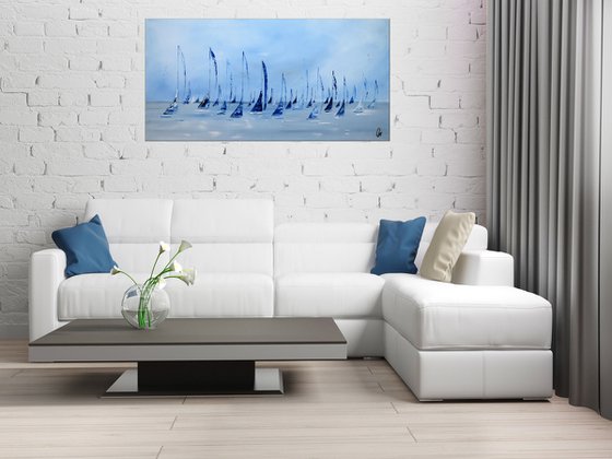 In Harmony 2 - abstract seascape on canvas, ready to hang