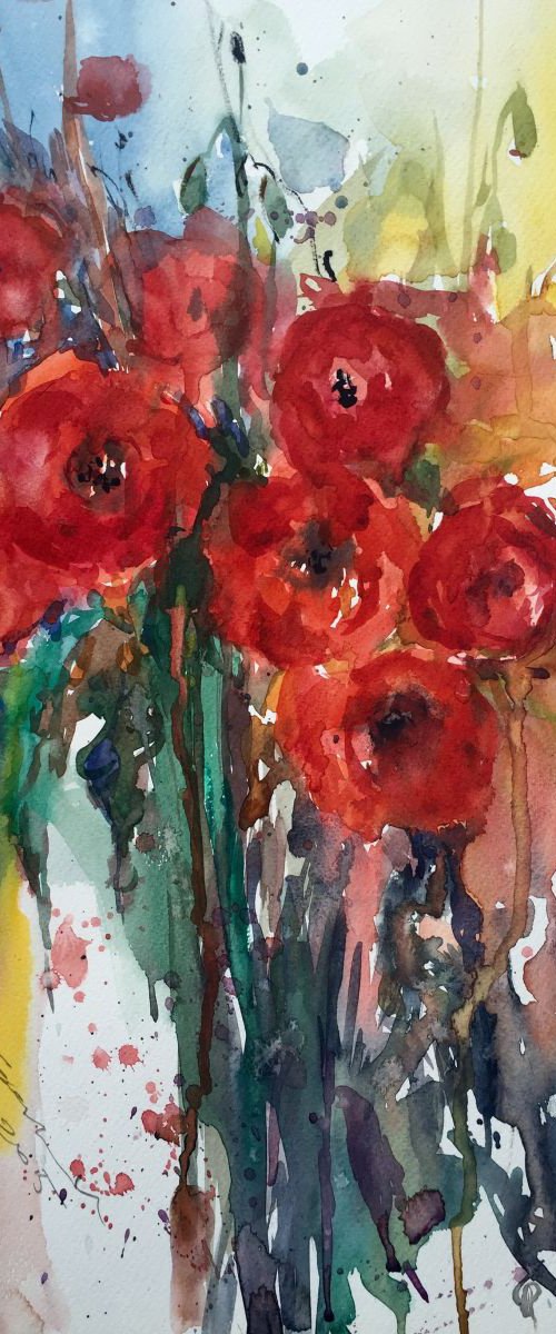 'Spring poppies bouquet' by Ewa Czarniecka