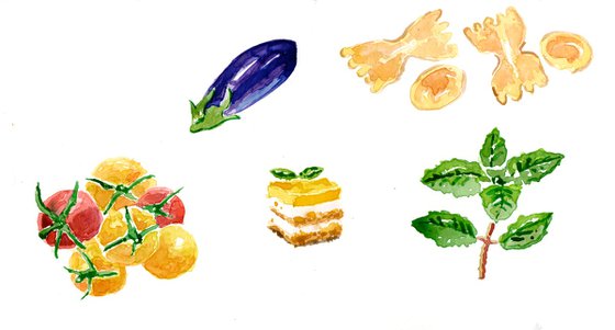 Watercolour foods