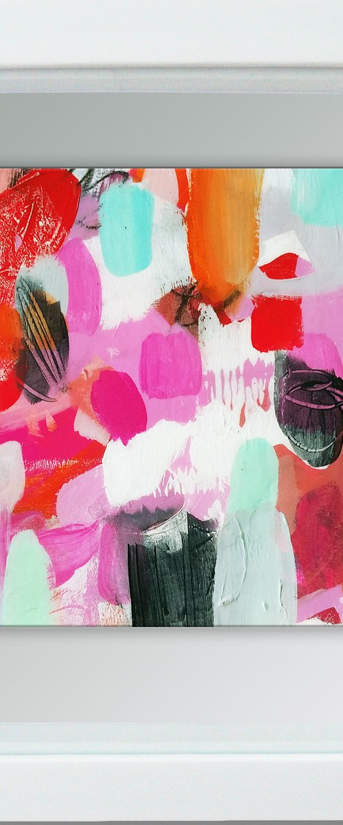 Framed ready to hang original abstract  - colours #2 by Carolynne Coulson