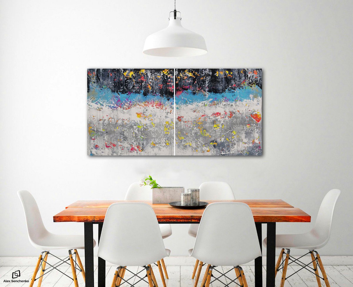 180x90cm. / abstract painting / Abstract 2196 by Alex Senchenko