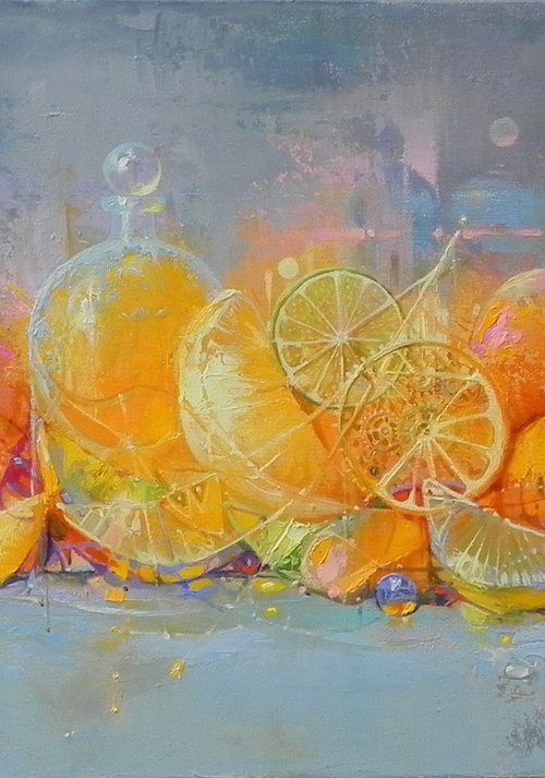 "Funny orange" Original art by Yurii Novikov