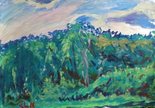Forest. Gouache on paper. 61 x 43 cm by Alexander Shvyrkov