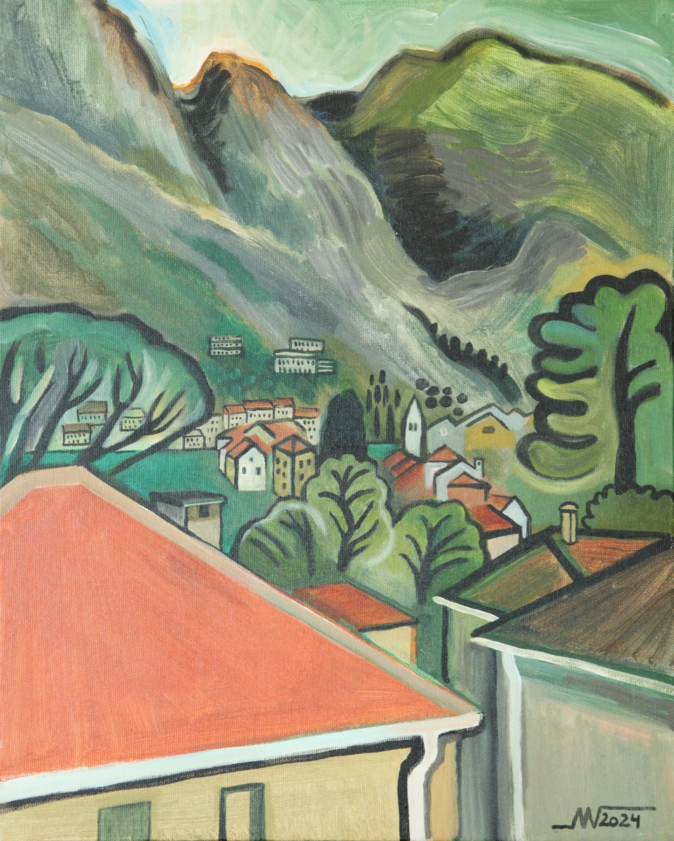 Landscape Acrylic Painting By Marina Gorkaeva, 16 X 20", Pr?anj, Original Artwork