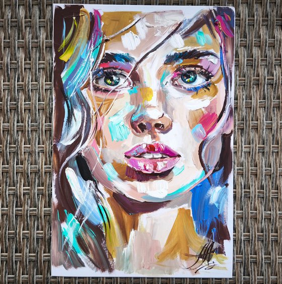 Portrait painting on canvas