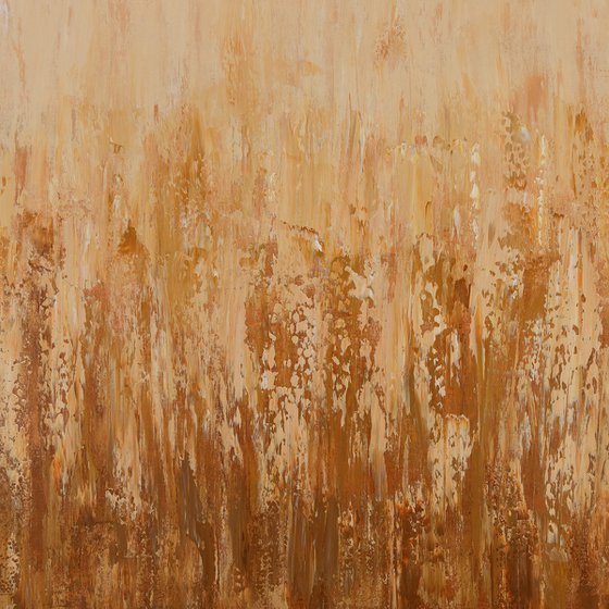 Gold Field - Modern Abstract Textured Wheat Field
