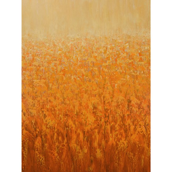 Orange Blooms - Textured Nature Abstract