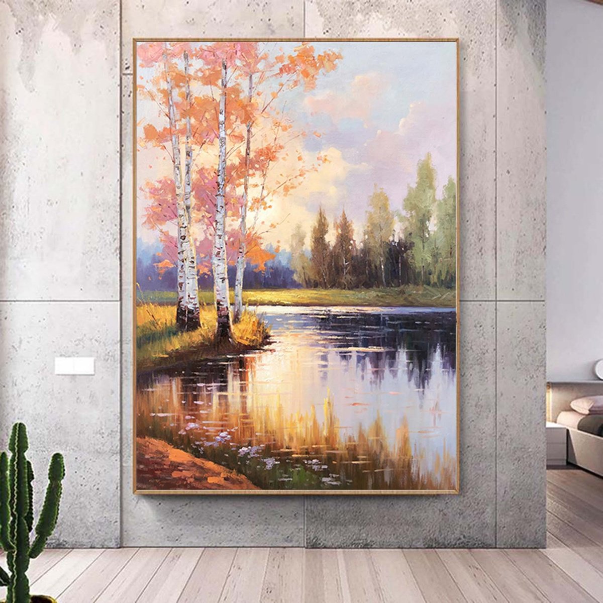 Impressionistic Landscape Oil Painting By Jianzhe Chon, 24 X 35, Landscape Z023, Original Artwork