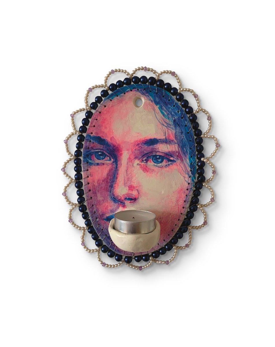 Expressive Portrait Sculpture By Alina Lobanova, 6 X 8, Modern Icon Clay, Original Artwork