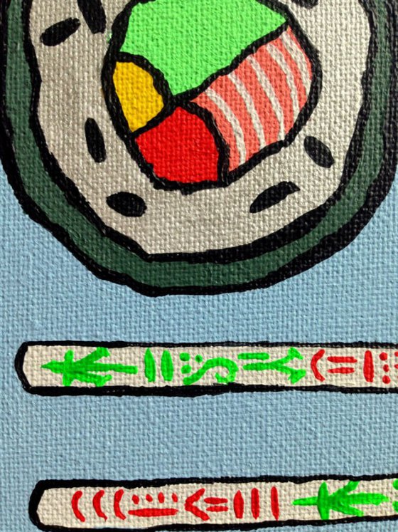 Sushi And Chopsticks Pop Art Canvas Painting