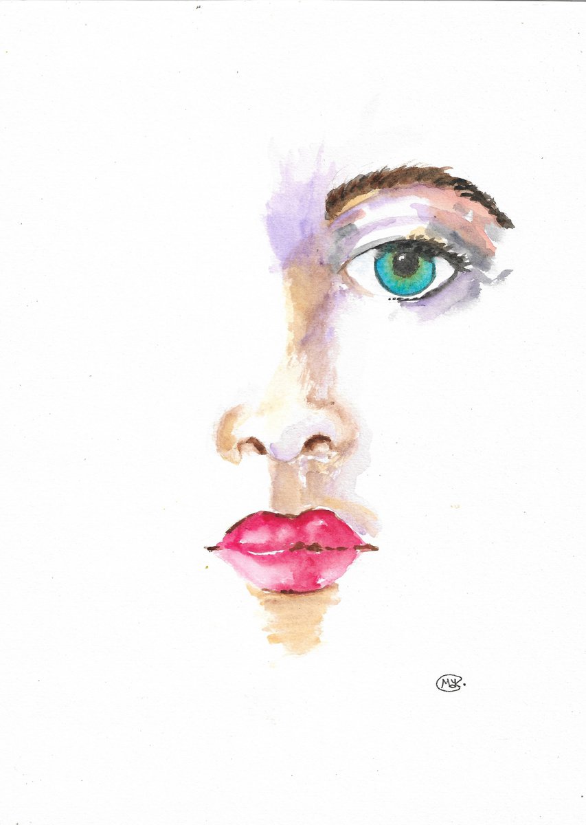 Half A Face, Portrait of a Woman by MARJANSART