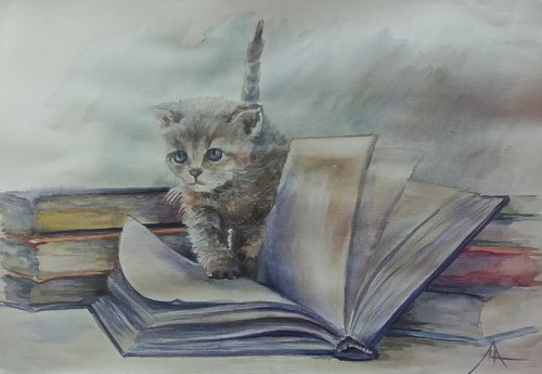 Wise cat by Liubov Ponomarova