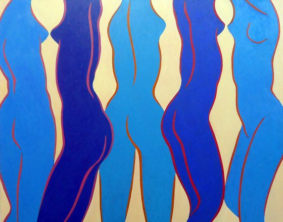 FIVE RHYTHMIC NUDES IN BLUES